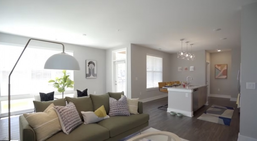 living room with ample seating and modern decor